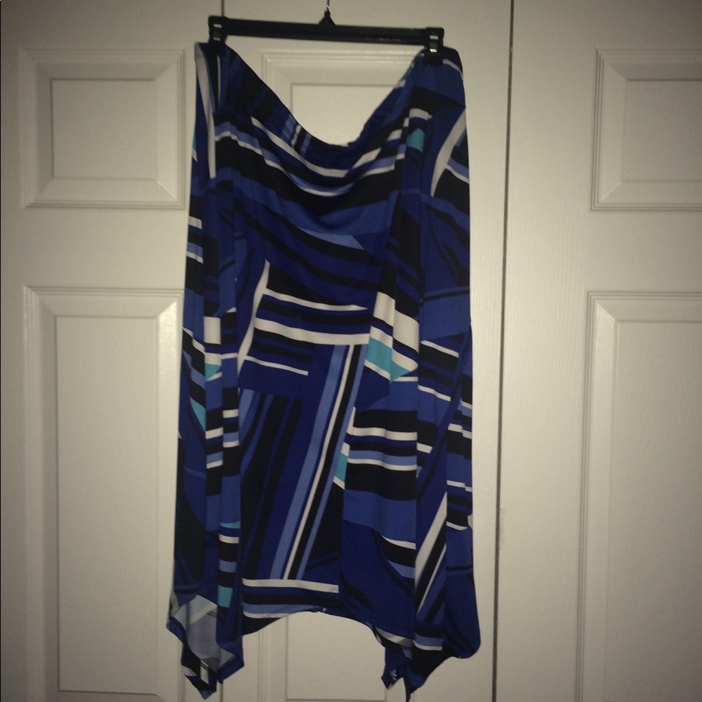 NOTATIONS PLUS SIZE GEOMETRIC PRINT SKIRT